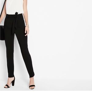 Mid Rise Sash Waist Ankle Pant